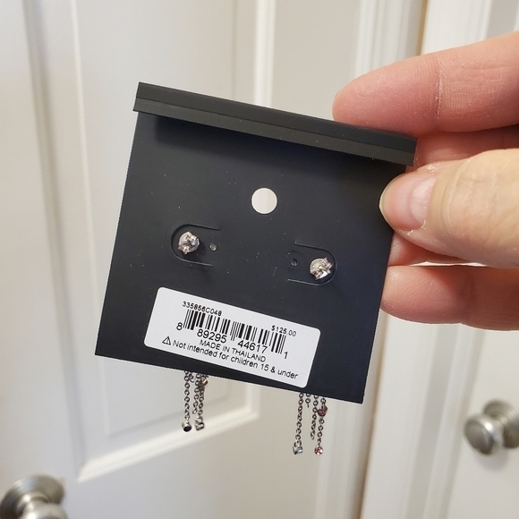 NWT Coach Pave Bow Swarovski Crystal Fringe Bow Earrings - Picture 4 of 9